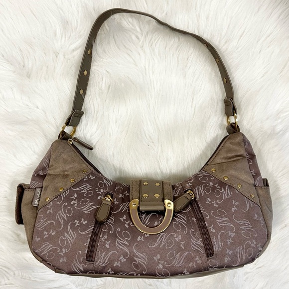 Mudd Handbags - Vintage Y2K Mudd Shoulder Purse Bag Bratz Brown Velvet Faux Suede Baguette